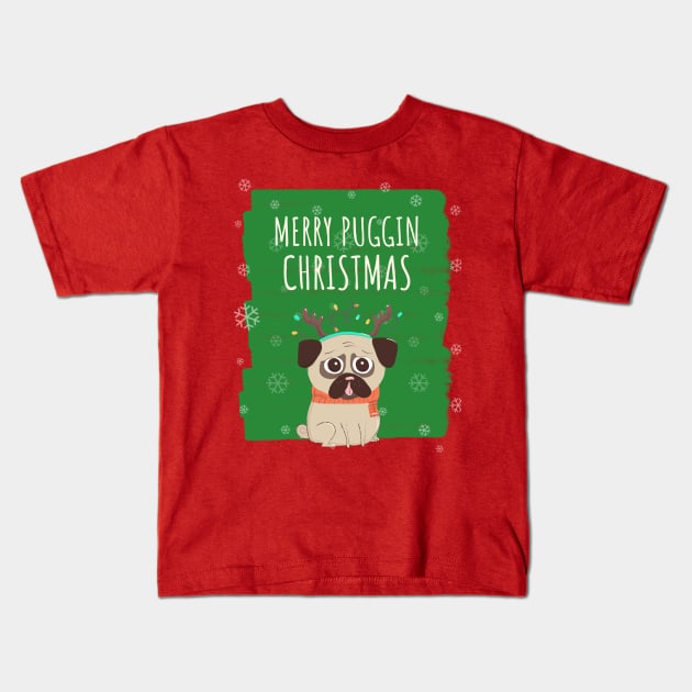 Pug Christmas Kids T-Shirt by MadeBySerif